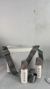 Wireless Bluetooth Dual Microphone Karaoke Speaker Outdoor Family Party Ktv Equipment Bluetooth Audio Portable Stereo