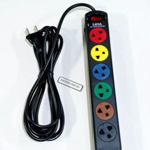 Ổ cắm điện LiOA 6 lỗ cắm dòng điện 10A (Max 2200W) bảo vệ tải CB Switch On/Off (6SND)