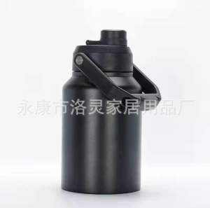 户外不锈钢保冷冰桶3.8L大容量露营便携手提水壶双层运动装冰杯子