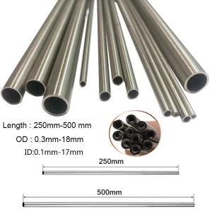 Stainlesss Tube 304 Stainlesss Steel Round Capillary Seamlesss Straight Tube Capillary Diameter 0.3-18mm Length 250/500mm