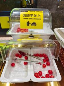 Double Layer Tray Buffet Table Food Cold Dish Display Stand Fruit Dessert Cake Pastry Plate with Lid ness Preservation