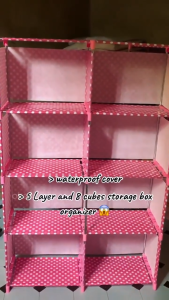 5 Layer 10 Grid DIY Bookshelf with Back Cloth Storage Rack Multi Organizer Kids Toys Space Saving