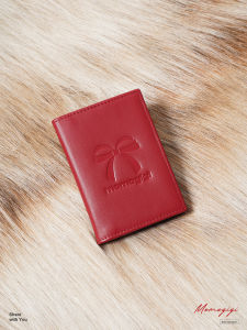 Momogigi Vintage Sweet Heart Top Layer Cowhide Leather Ultra Thin Multi Slot Card Holder Womens Simple Stylish ID Driver License Clip