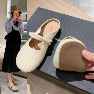 Soft Bottom Head Covering Slip-On Womens Sandals Spring New Flat Bottom Lazy Pregnant Women One-Touch Half Slippers Summer