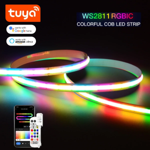 Smart TUYA WS2811 RGB IC Dreamcolor COB LED Strip Light Segment LED Control Music Mode Voice Control Support Alexa Google Home