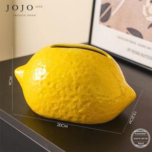 JOJO LIFE | Luxurious Lemon Ceramic Tissue Box