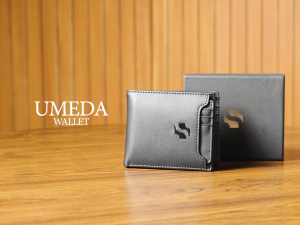 Shigetsu UMEDA Leather Bifold Wallet for Men Detachable Card Holder Wallet Gift for Men