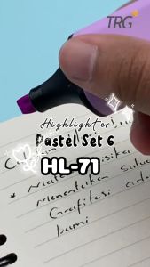 TRG Highlighter Pastel Set 6 Warna HL-71 - Penanda Berwarna Textliner TRG