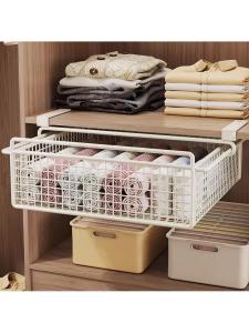 Iron Art Drawer Style Clothing Storage Rack No Nail Required Pants Organizer Cabinet Inner Box for Home Organization