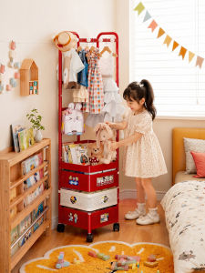ZHUOHE | Dopamine Bedroom Near-Dirty Clothes Hanger Mobile Corner Standing Rack