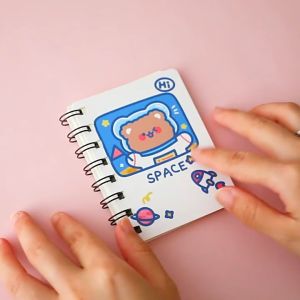Cartoon Notebook A7卡通笔记本 Buku Nota Kartun Buku Kecil Comel Pelajar Sekolah Stationery School Student Simple Cute Bear Diary Book