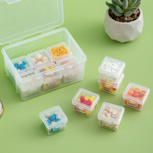 Small Medicine Box Portable Subpackaging Box over Mini Medicine Drugs Vitamin Assorted Storage Box Morning Middle and Night Seven Days a Week