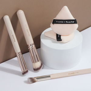 Bộ Cọ Trang Điểm MAANGE 3 Chiếc Với 2 Chiếc Bông Phấn Tam Giác - Dụng Cụ Làm Đẹp Tổng Hợp Lông Tổng Hợp Dùng Để Tán Phấn Che Khuyết Điểm Phấn Mắt Kem Nền