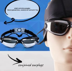 Swimming Goggles Adult Waterproof Swimming Goggles Anti-Fog Electroplating Swimming Goggles Set