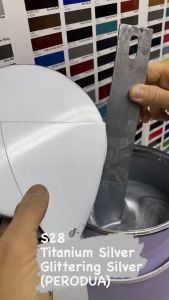 S28 Glittering Silver Touch Up Paint Original Perodua Colors 2K Paint Touch Up Pen DIY Cat Kereta