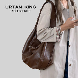 Casual Commuter Womens Large Capacity Brown Dumpling Bag Tote Crossbody Satchel Soft PU Leather Zipper Closure Everyday Bag