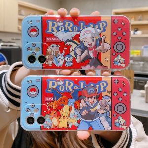 เคสโทรศัพท์ Pokemon Cartoon Anime ปกป้องแบบเต็มจอสำหรับ iPhone 12 pro Max 13 Mini Apple 15 โปร 7 XS Max 16 แบบครอบเต็มจอ