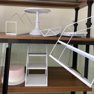 Phong Cách Châu Âu Trắng Đế Bánh Cưới Bàn Tráng Miệng Display架 Thời Gian Pha Trà Sinh Nhật Pastries架 Chất Liệu Kim Loại Xu Hướng Tươi Mát