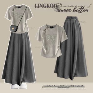 NUMEN BUTTON | Bộ Đồ Hai Mảnh Phong Cách Lười Dành Cho Người Mập