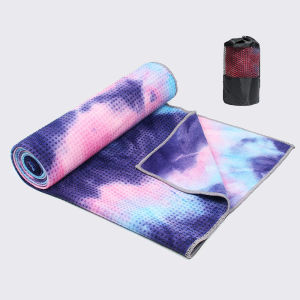 Anti slip hot yoga towel made of absorbent soft ultra-fine fiber available in various colors suitable for Bikram Pilates 
