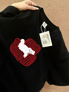 Áo Thun Tay Ngắn Dáng Rộng Màu Đen Phong Cách Mỹ Cổ Tròn Thường Ngày Mùa Hè 2025 Áo Thun Nữ Thiết Kế Tay Ngắn Thường Ngày