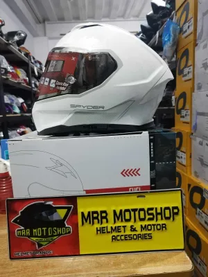 Spyder Corsa version 2 artic white gray fullface helmet