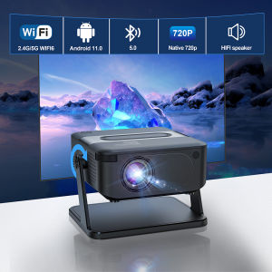 Salange HA109 Mini Projector Android11.0 HD Smart TV WiFi 6 & BT 5.0 Support 4D Keystone & Wireless Casting For home / outdoorstheaters