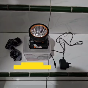 【COD】Headlamp outdoor Senter kepala 15 Watt super terang cas listrik pemakaian hingga 16 jam !!
