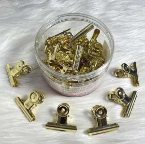 Bulldog Clips Gold / Round Clips Ekor Panjang / Penjepit Kertas Serbaguna - 5834