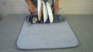 ULTRALIT Jane Microfiber Kitchen Drying Mat Rak Alas Pengering Piring Cangkir dan Peralatan Dapur / Pengering Peralatan makan
