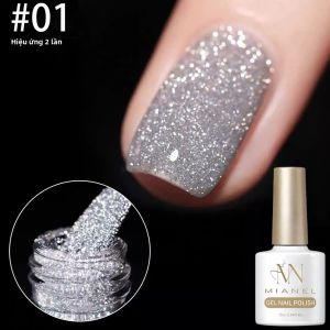 Sơn Móng Tay Gel Nhũ Trắng Mùa Đông MIANEL 10ML Màu Đỏ Pastel & Trắng Bộ 1-6 Chiếc Làm Đẹp Móng