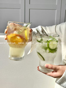 แก้วน้ำสตั๊ดแก้วน้ำดื่มแบบปากกว้างความจุขนาดใหญ่แก้วน้ำนมและเครื่องดื่มผลไม้สำหรับร้านอาหารแบบโซเชียลมีเดีย