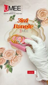 18K Gold Plated Bangle 3in1 Set Jewelry Accessories For Women