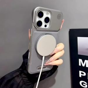 Fashion Rotate Holder Leather Aromatherapy Phone Case For Iphone 17 16 15 14 13 12 Pro Max For MagSafe Magnetic Bracket Cover