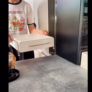 ❣️SPACEIDEAS❣️ Dustproof Metal Drawer with Divider Rack Coffee Machine Stands Coffee Machine Holder Coffee Machine Rack Coffee Capsule Storage Drawer Instant Powder Drink Storage Rice Cooker Stand Rice Cooker Holder Air Fryer Stand Air Fryer Holder