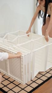 ANTBOX Lemari Pakaian Susun Transparan Serbaguna 6 Box 360L Lemari Pakaian Kekinian Bebas Instalasi