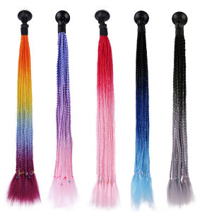 New Motorcycle Helmet Braids Woman Braids Wig For Motorbike Helmets Multicolor Twist Dual Pigtail Ponytail With Sucker