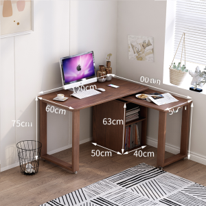 Solid Wood Corner Desk Computer Desk L-Shaped Double Home Writing Desk 360 Degrees Rotate Son and Mother Study Table