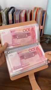 Rafayel  สมุดเก็บธนบัตร สมุดเงิน กระปุกออมสิน 100 โน๊ต ที่เก็บเงินสดและบิล ใช้ใส่ธนบัตร พกพาสะดวก