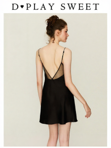 French Lace Splice Backless Camisole Nightdress