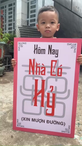 Bảng Thông Báo “Hôm Nay Nhà Có Hỷ (Xin Mượn Đường)” – Biển Trang Trí Đám Cưới Formex Cao Cấp bảng báo hỷ