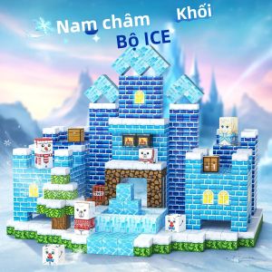 Bộ Đồ Chơi Xây Dựng Lâu Đài Băng Bằng Khối Từ Tính Dành Cho Trẻ Mới Biết Đi - Đồ Chơi Cảm Giác STEM Montessori Đồ Chơi Giáo Dục Quà Tặng Sinh Nhật Giáng Sinh