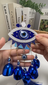Blessed Evil Eye Wind Chime Blue Eye Wall Hanging Wind Bells Handcraft Protection Lucky Charm