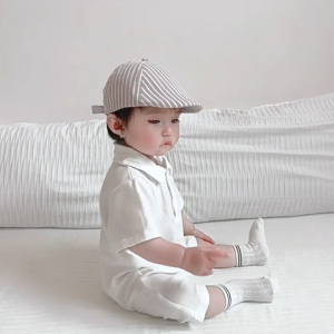 ชุดเสื้อเชิ้ตPOLOเด็กทารก ชุดคลานแขนสั้น ระบายอากาศดี เบาสบาย ปลอดภัยสำหรับเด็ก