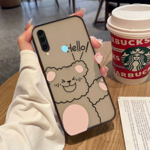 Huawei Enjoy 10 plus Bear Pattern Phone Case Womens Style Ultra-Thin Soft Edge Simple Design Acrylic Protective Cover for Huawei Enjoy 10S 9 plus