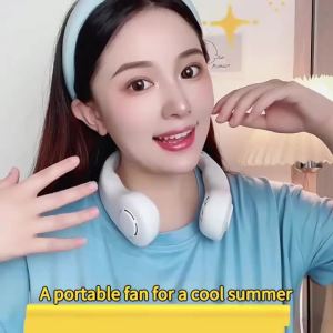Quạt Mini Gắn Cổ Có Thể Sạc Lại Máy Làm Mát Không Khí Di Động Không Cánh 3 Tốc Độ Cài Đặt Cho Các Hoạt Động Thể Thao Ngoài Trời Vào Mùa Hè