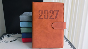 2027 Planner Leather Case Calendar Weekly Diary Schedule Notebook With Buckle Lock Office Stationery