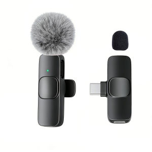 Type-C Port Professional Wireless Lavalier Microphone for Smartphones Computers Tablets Plug and Play