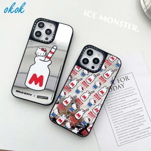Okok caseti sữa Hello kitty Ốp điện thoại cho Iphone 14 14Plus 14pro 14Promax 13 13Pro 13Promax phong cách dễ thương 12 12pro 12Promax 11 11Promax cao cấp mềm Ốp trong suốt chống sốc thiết kế mới phong cách phổ biến
