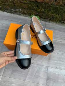 Giày búp bê BB65 quai ngang mũi tròn gắn hạt ngọc